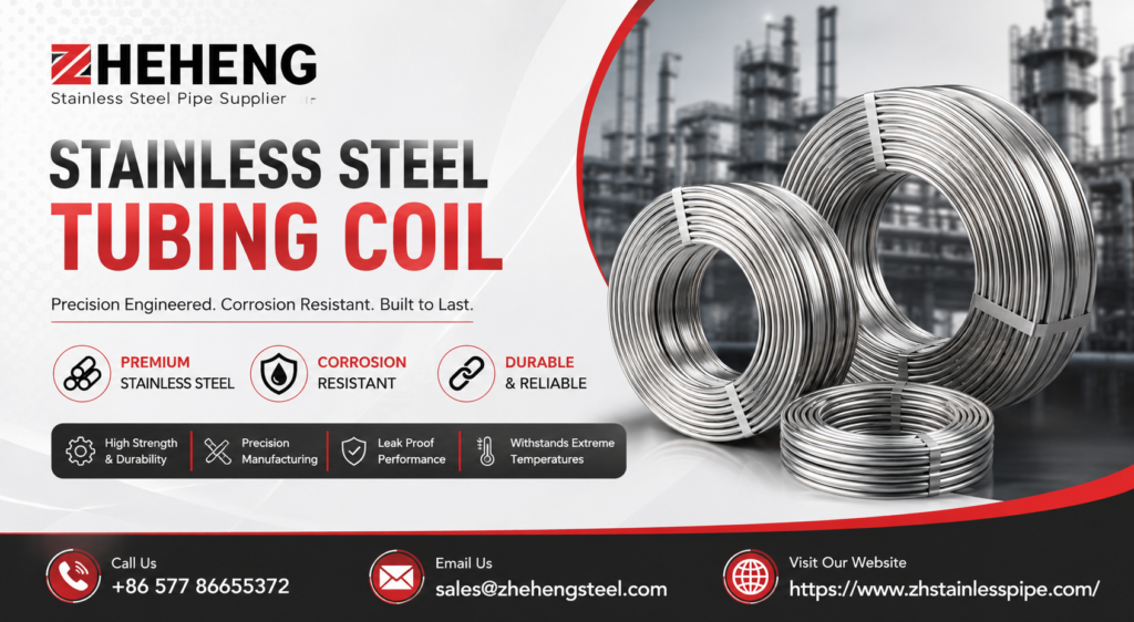 Stainless steel tubing coils
